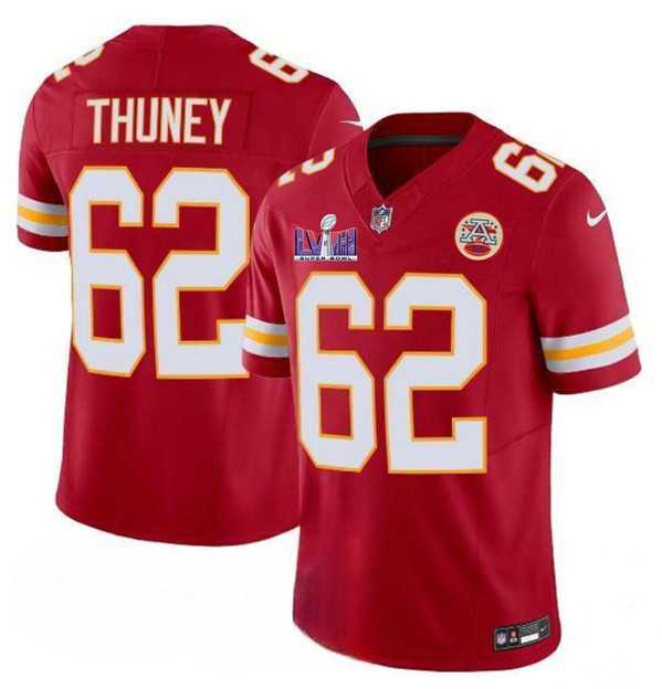 Men & Women & Youth Kansas City Chiefs #62 Joe Thuney Red 2024 F.U.S.E. Super Bowl LVIII Patch Vapor Untouchable Limited Jersey